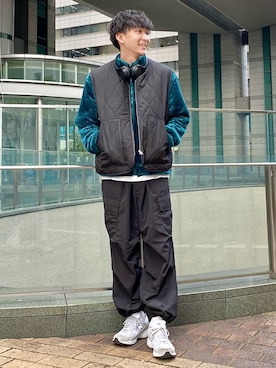 「green label relaxing（グリーンレーベルリラクシング）の【WEB限定】＜GLR/ -or（ジーエルアール オア）＞キルティング ベスト -ユニセックス-（ベスト）」を使った、 ごりゅーさん（メンズ・177cm）の秋コーディネート