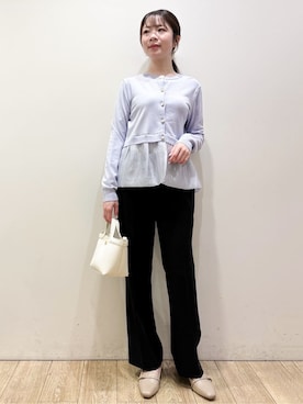 「index（インデックス）のビット付ヒールローファー（パンプス、ベージュ系）」を使った、ayaさん（レディース）の春コーディネート