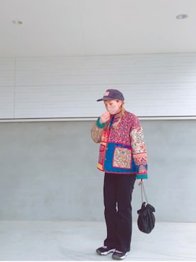 「mystic（ミスティック）のアイテム（サロペット/オーバーオール）」を使った、リリーさん（レディース・150cm）の春コーディネート