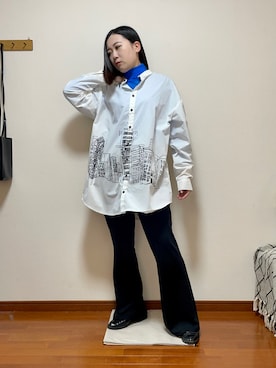 「Avail（アベイル）のアイテム（スラックス）」を使った、fukaさん（レディース・160cm）の冬コーディネート