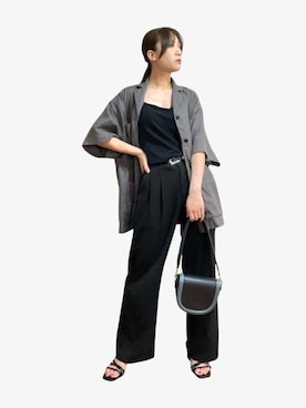 「夏服」｜「アイテム（スラックス）」を使った、Fu-kaさん（レディース・160cm）の夏コーディネート