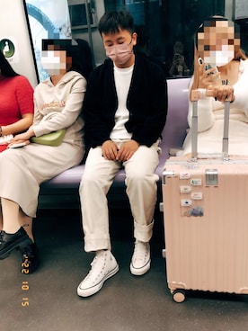 「アイテム（チノパンツ、ホワイト系）」を使った、YASUSHIさん（メンズ・178cm）の秋コーディネート