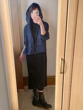 「タートルネック」｜「アイテム（マウンテンパーカー）」を使った、miiさん（レディース・169cm）の秋コーディネート