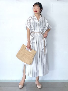 「アイテム（シャツワンピース）」を使った、ヤコさん（レディース・163cm・30代）の夏コーディネート