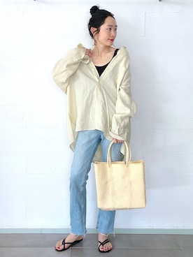 「TICCA（ティッカ）のアイテム（トップス）」を使った、ヤコさん（レディース・163cm）の春コーディネート
