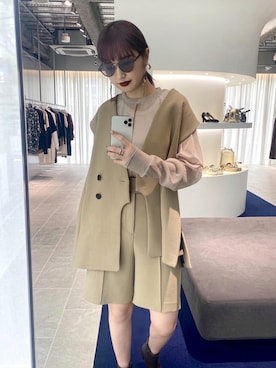 「CLANE（クラネ）のアイテム（シャツ/ブラウス）」を使った、yuriさん（レディース・161cm）の夏コーディネート