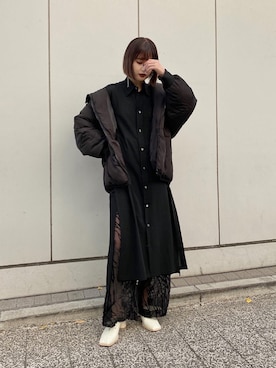 「Ameri（アメリ）のアイテム（ローファー）」を使った、yuriさん（レディース・161cm）の冬コーディネート