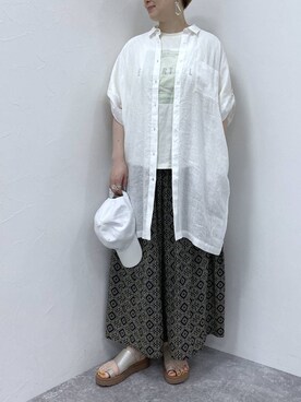 「アイテム（帽子）」を使った、うだかなさん（レディース・163cm・30代）の夏コーディネート