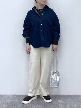 「アイテム（スリッポン）」を使った、うだかなさん（レディース・163cm・30代）の秋コーディネート