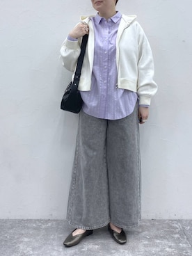 「studio CLIP（スタディオクリップ）のアイテム（パンツ）」を使った、うだかなさん（レディース・165cm）の春コーディネート