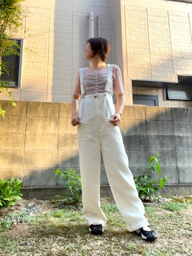 「mystic（ミスティック）のアイテム（サロペット/オーバーオール）」を使った、4yarn1【相互】さん（レディース・158cm）の夏コーディネート