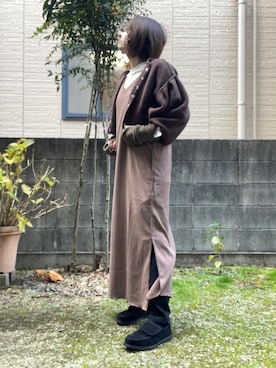 「Kastane（カスタネ）の【SETアイテム】クロップドカーディガン×ワンピースSET（ワンピース）」を使った、4yarn1【相互】さん（レディース・158cm）の冬コーディネート