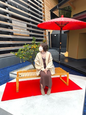 「Kastane（カスタネ）の【SETアイテム】クロップドカーディガン×ワンピースSET（ワンピース）」を使った、4yarn1【相互】さん（レディース・158cm）の秋コーディネート