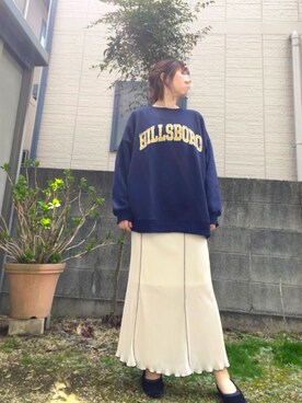 「mystic（ミスティック）のアイテム（スウェット）」を使った、4yarn1【相互】さん（レディース・158cm）の春コーディネート