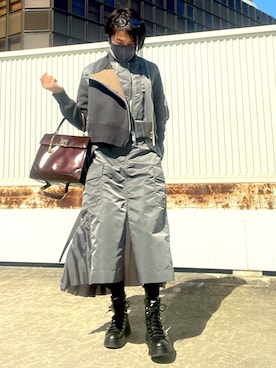 「CELINE」｜「アイテム（MA-1）」を使った、sanさん（レディース・161cm）の春コーディネート
