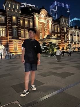 「FOB FACTORY（エフオービーファクトリー）のアイテム（パンツ）」を使った、🌰マロン🌰さん（メンズ・168cm）の夏コーディネート