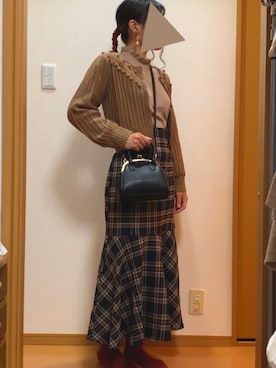 「アプレジュール」｜「アイテム（アクセサリー）」を使った、なおなおさん（レディース・158cm）の秋コーディネート
