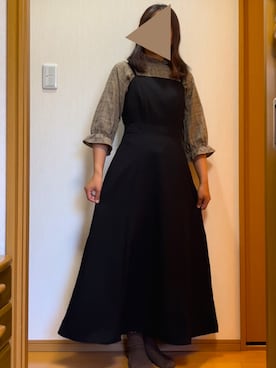 「ブラウン×ブラック」｜「アイテム（ワンピース/ドレス）」を使った、なおなおさん（レディース・158cm）の秋コーディネート