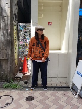 「MANASTASH（マナスタッシュ）のアイテム（スウェット）」を使った、わくたさん（メンズ・177cm）の夏コーディネート