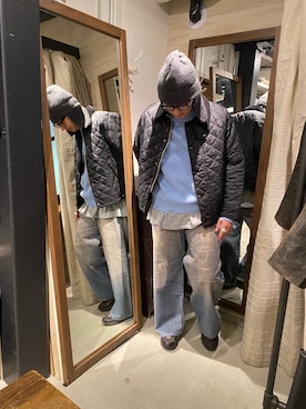 「シンプル」｜「アイテム（その他アウター）」を使った、わくたさん（メンズ・177cm）の冬コーディネート