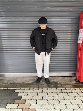 「CPH（シーピーエイチ）のアイテム（帽子）」を使った、わくたさん（メンズ・177cm）の春コーディネート
