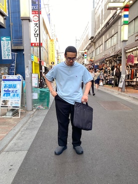 「HOKA（ホカ）のアイテム」を使った、わくたさん（メンズ・177cm）の夏コーディネート