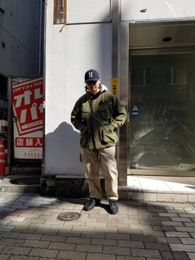 「ミックススタイル」｜「アイテム（ブルゾン）」を使った、わくたさん（メンズ・177cm）の冬コーディネート