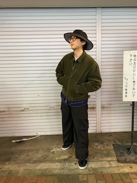 「アイテム（カバーオール）」を使った、わくたさん（メンズ・177cm）の冬コーディネート