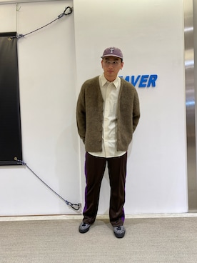 「MANASTASH（マナスタッシュ）のアイテム（カーディガン/ボレロ）」を使った、わくたさん（メンズ・177cm）の秋コーディネート