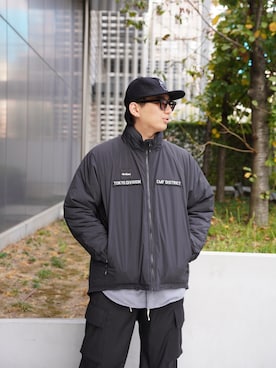 「アイテム（ミリタリージャケット）」を使った、わくたさん（メンズ・177cm・20代）の秋コーディネート