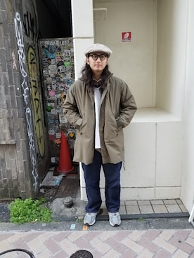 「MANASTASH（マナスタッシュ）のアイテム（ダウンジャケット/コート）」を使った、わくたさん（メンズ・177cm）の冬コーディネート