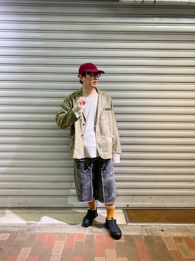 「BEAVER（ビーバー）のアイテム」を使った、わくたさん（メンズ・177cm）の春コーディネート