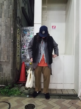 「MANASTASH（マナスタッシュ）のアイテム（スウェット）」を使った、わくたさん（メンズ・177cm）の秋コーディネート