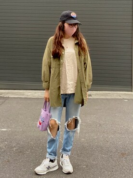 「roots（ルーツ）のアイテム」を使った、洵兒さん（レディース・153cm）の春コーディネート