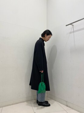 「SENSE OF PLACE by URBAN RESEARCH（センスオブプレイスバイアーバンリサーチ）のアイテム（ステンカラーコート）」を使った、tさん（メンズ・173cm）の冬コーディネート
