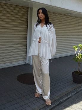「オールホワイト」｜ALEXIA STAMさん（レディース・164cm）の夏コーディネート