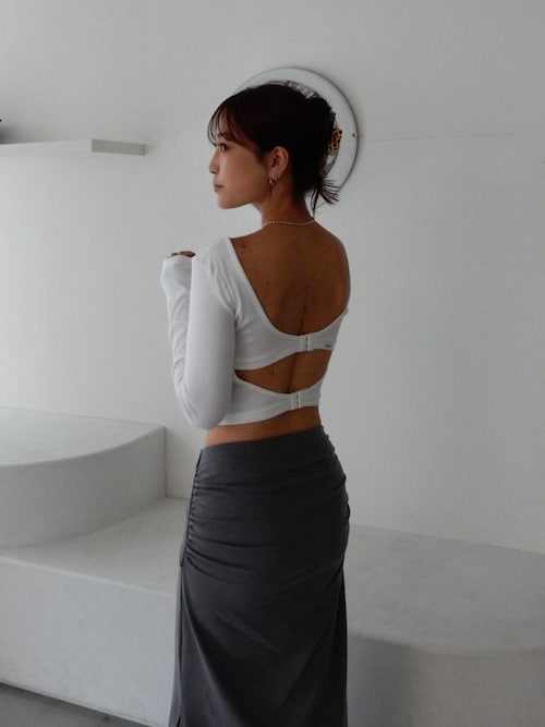 Wellness Rib Back Adjuster Long Sleeve Top /バック