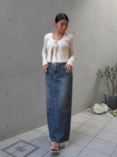 Low Rise Denim Long Skirt/ロングデニムスカート（デニムスカート
