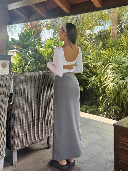 Wellness Rib Back Adjuster Long Sleeve Top /バック