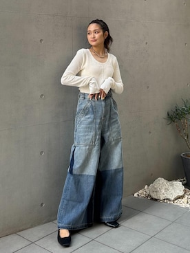 ALEXIA STAMさん（レディース・163cm）の夏コーディネート