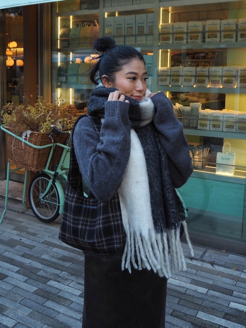 セール】Fake Leather Warm Long Skirt /裏起毛フェイクレザースカート