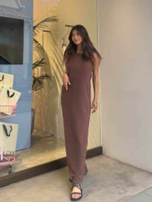 セール】Cotton Knit Long Dress /ニットロングワンピ