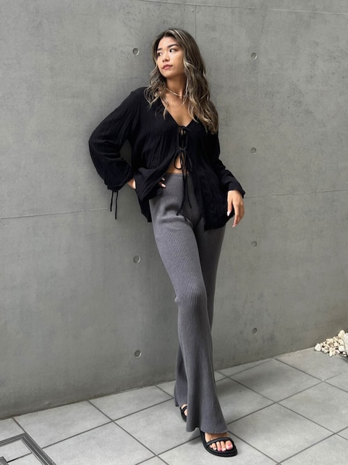 セール】Rib Knit Flare Pants /リブニットフレアパンツ（その他パンツ