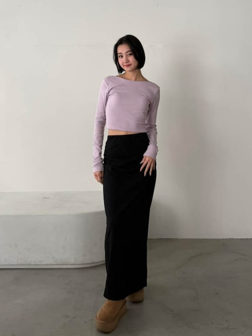 Rib Back Adjuster Long Sleeve Top /パッドinバックアジャスター
