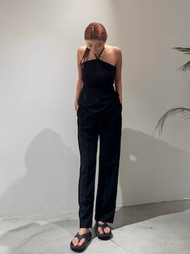 「オールブラックコーデ」｜ALEXIA STAMさん（レディース・164cm）の秋コーディネート