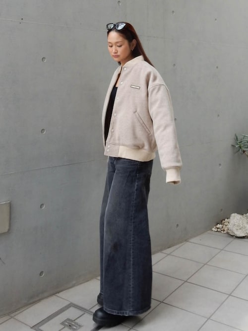 新品 タグ付き アリシアスタン ALEXIA STAM ロゴ ウール ブルゾン 新品 タグ付き アリシアスタン ALEXIA STAM ロゴ ウール ブルゾン