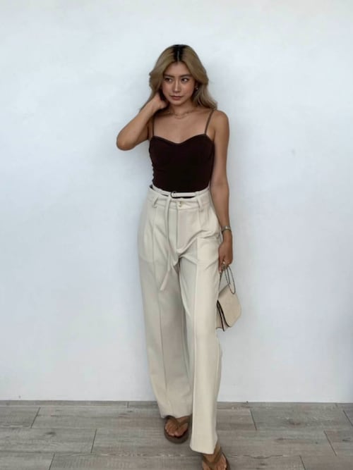 【新品未使用】ALEXIA STAM Shakerカラー Mサイズ ボトムのみ セール】Wellness One Shoulder Rib Bodysuit / UVカットボディ