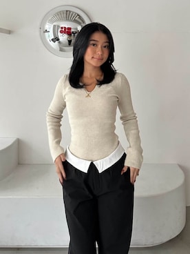 ALEXIA STAMさん（レディース・157cm）の秋コーディネート