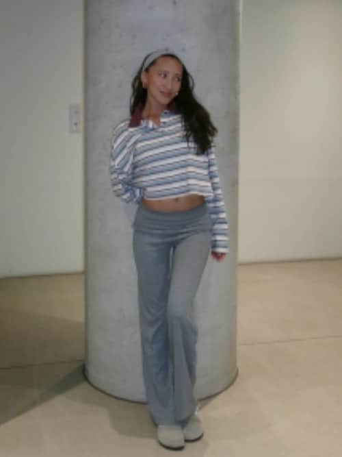 Wellness Turn-up Waist Flared Pants /ターンアップウエストパンツ