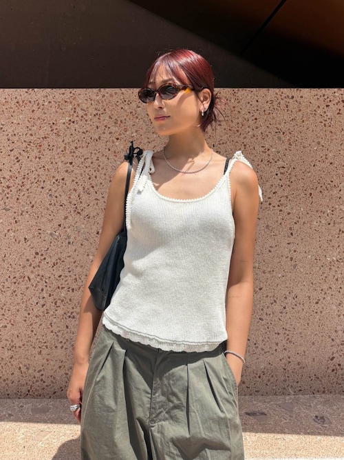 Ribbon Knit Camisole / 肩リボンキャミ（キャミソール）｜ALEXIA STAM